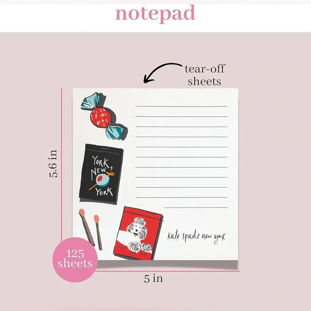 Kate Spade New York Memo Notepad - Cute Notepad, 125 Sheets (New)